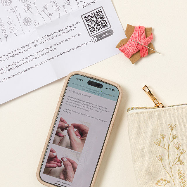 Stitch Your Own Floral Zip Pouch