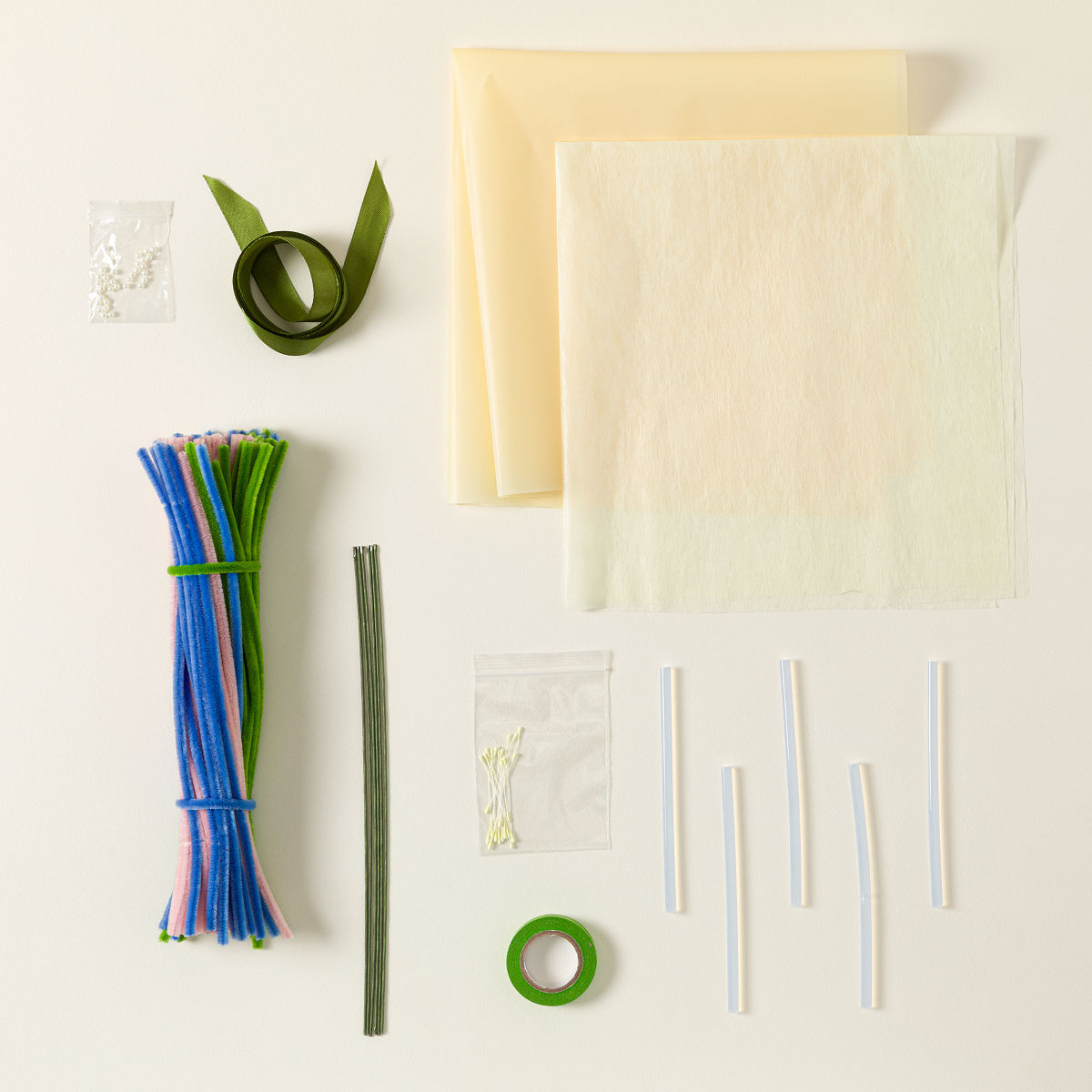 Chenille Bouquet DIY Kit - Pink & Blue