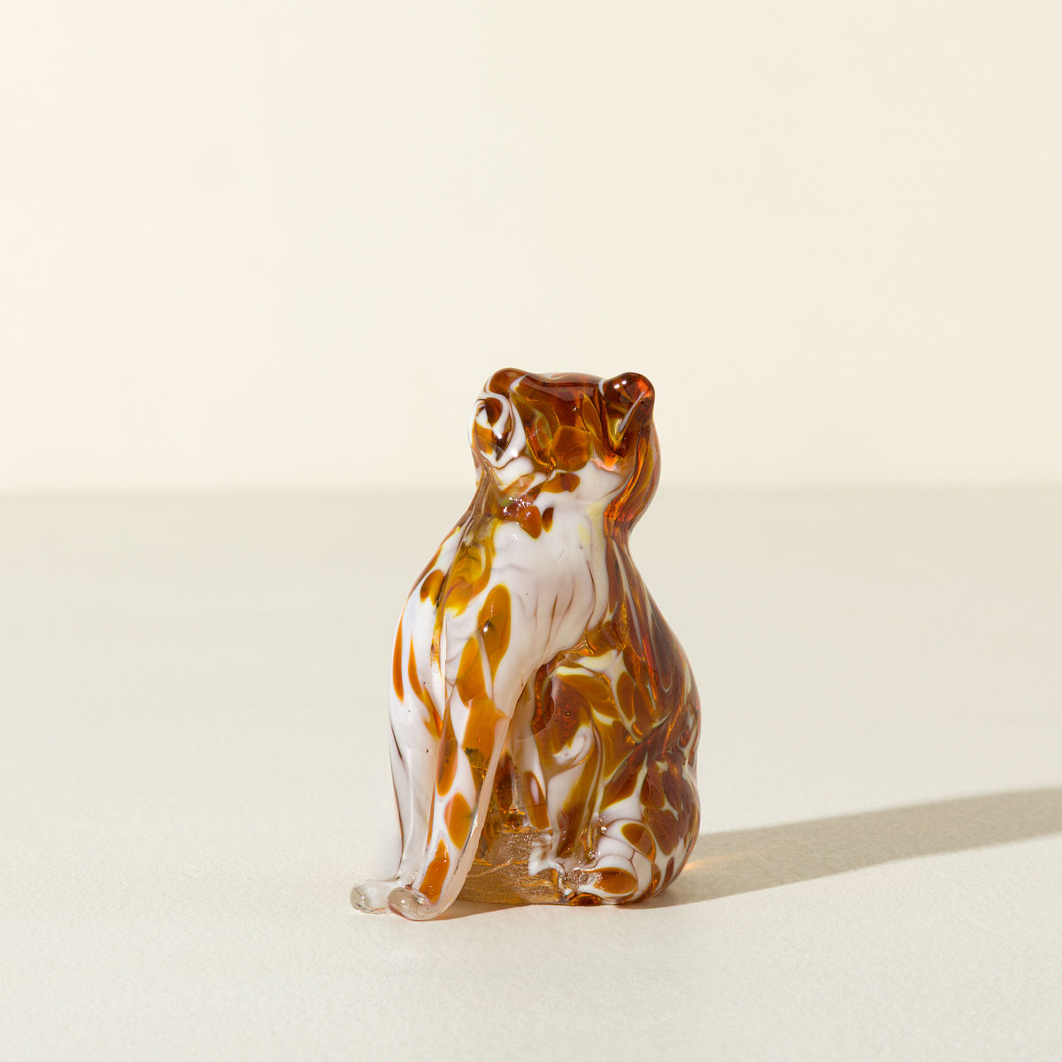 Pet Memorial Cremains Cat Sculpture - Orange and White