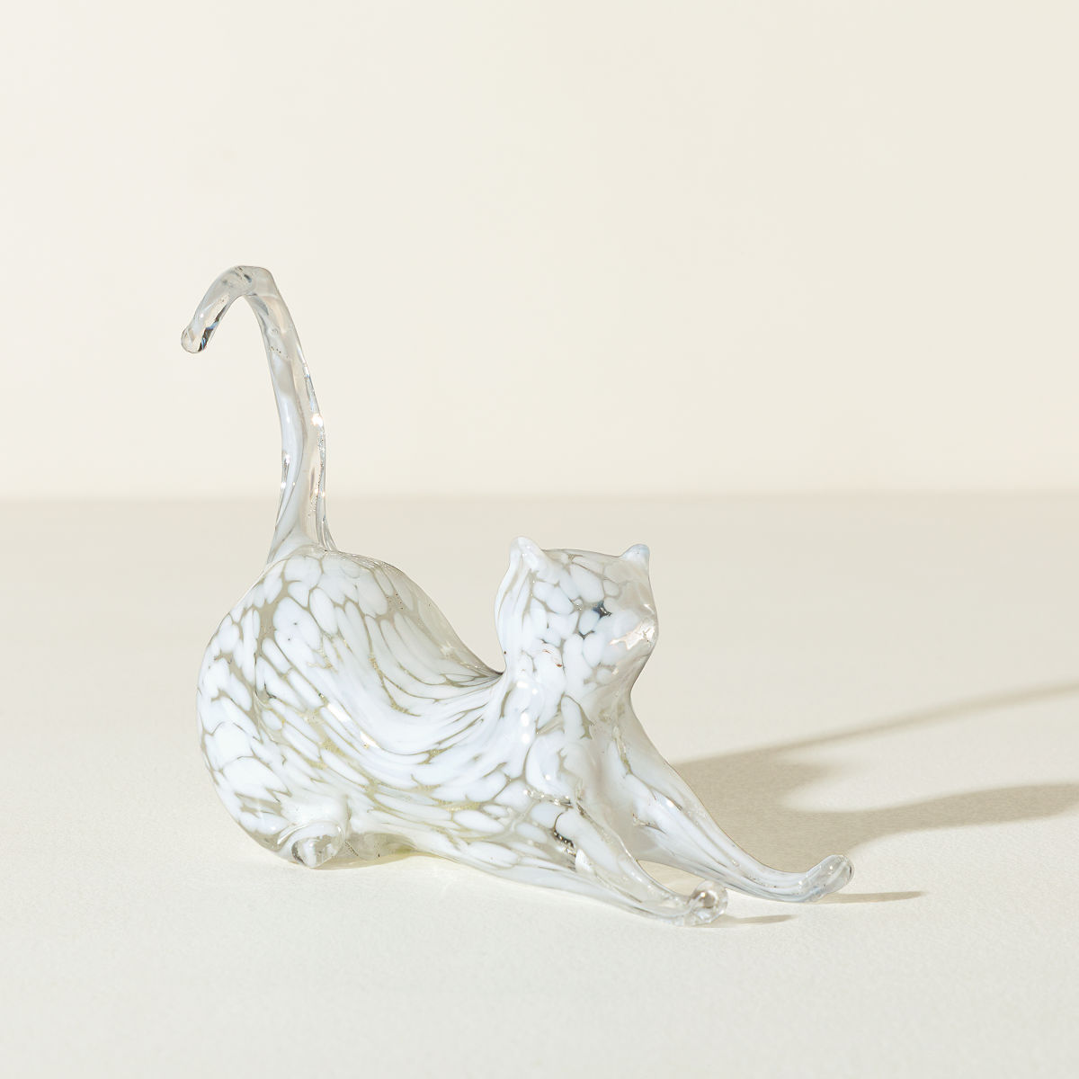 Pet Memorial Cremains Cat Sculpture - White w/ Shipping Box