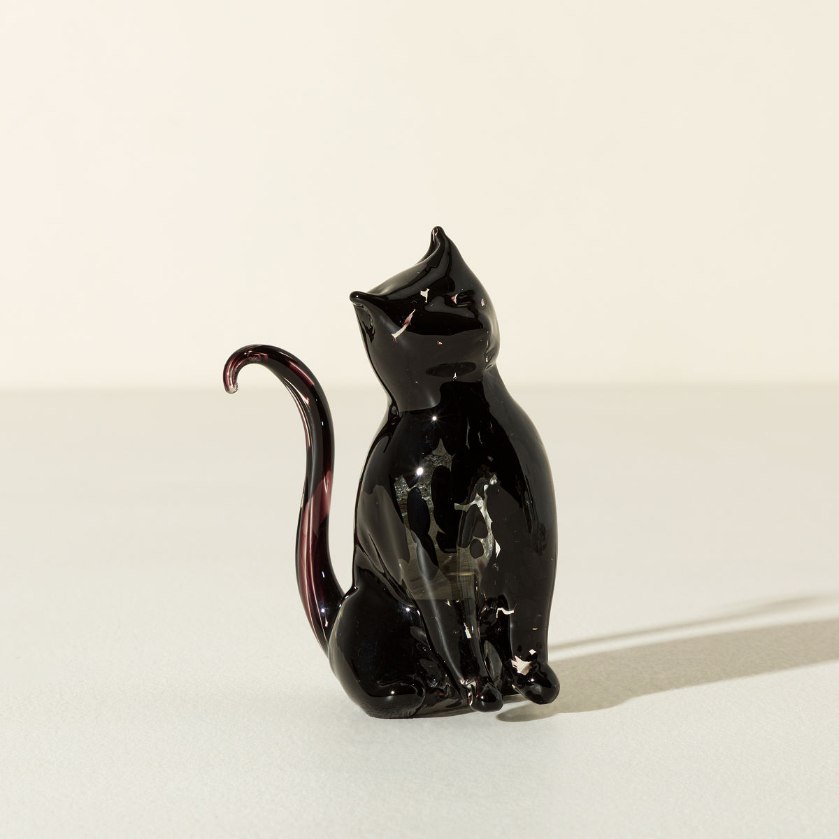 Pet Memorial Cremains Cat Sculpture - Black w/ Shipping Box