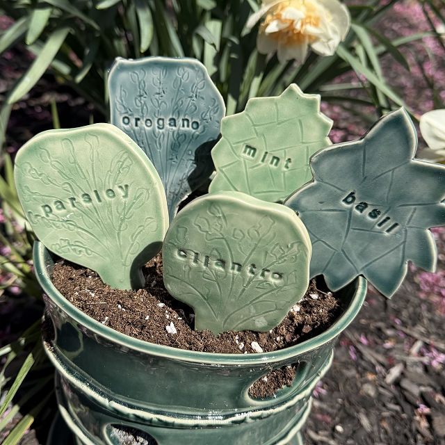 Ceramic Garden Label Stakes - Set of 5