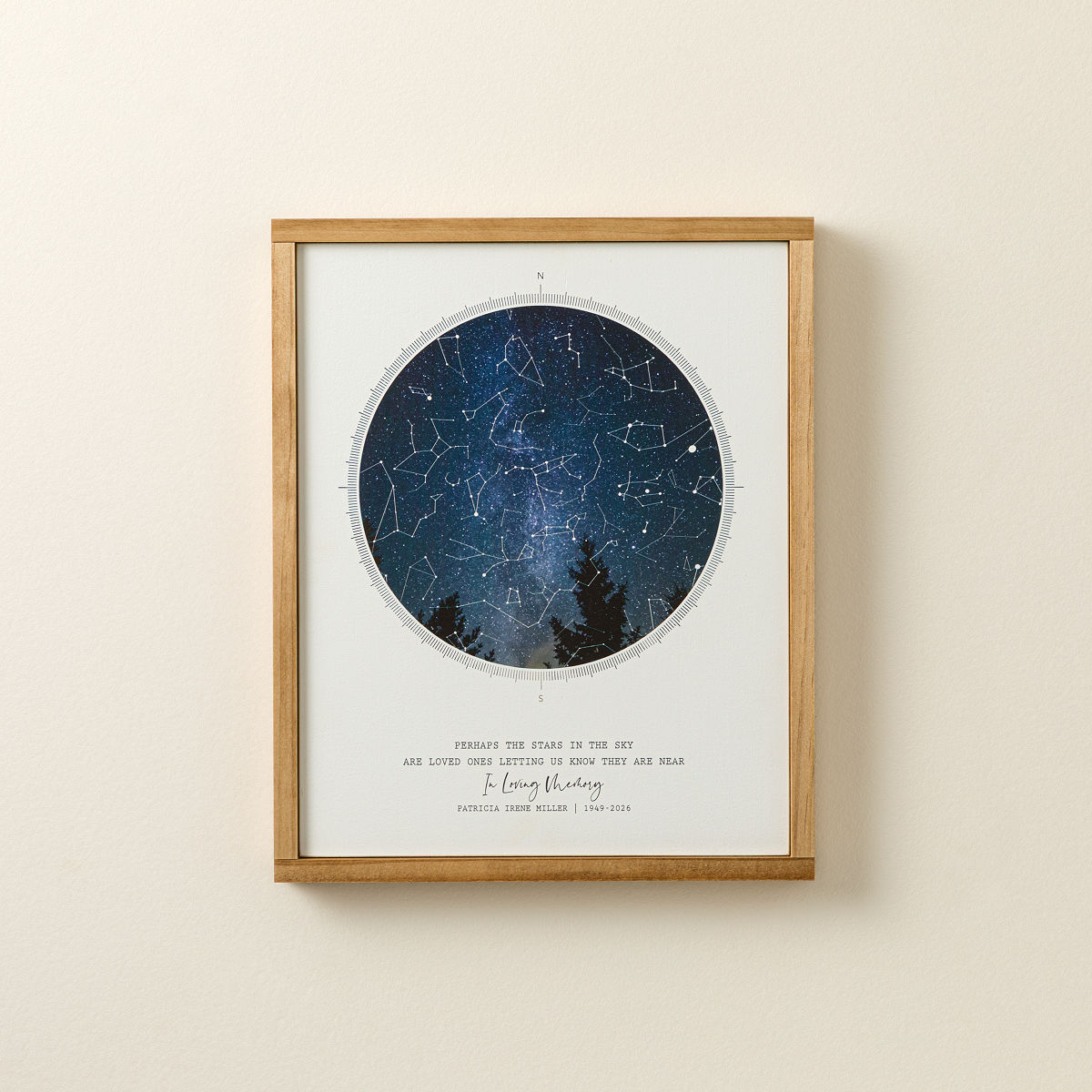 Personalized Memorial Star Map - 8 x 10