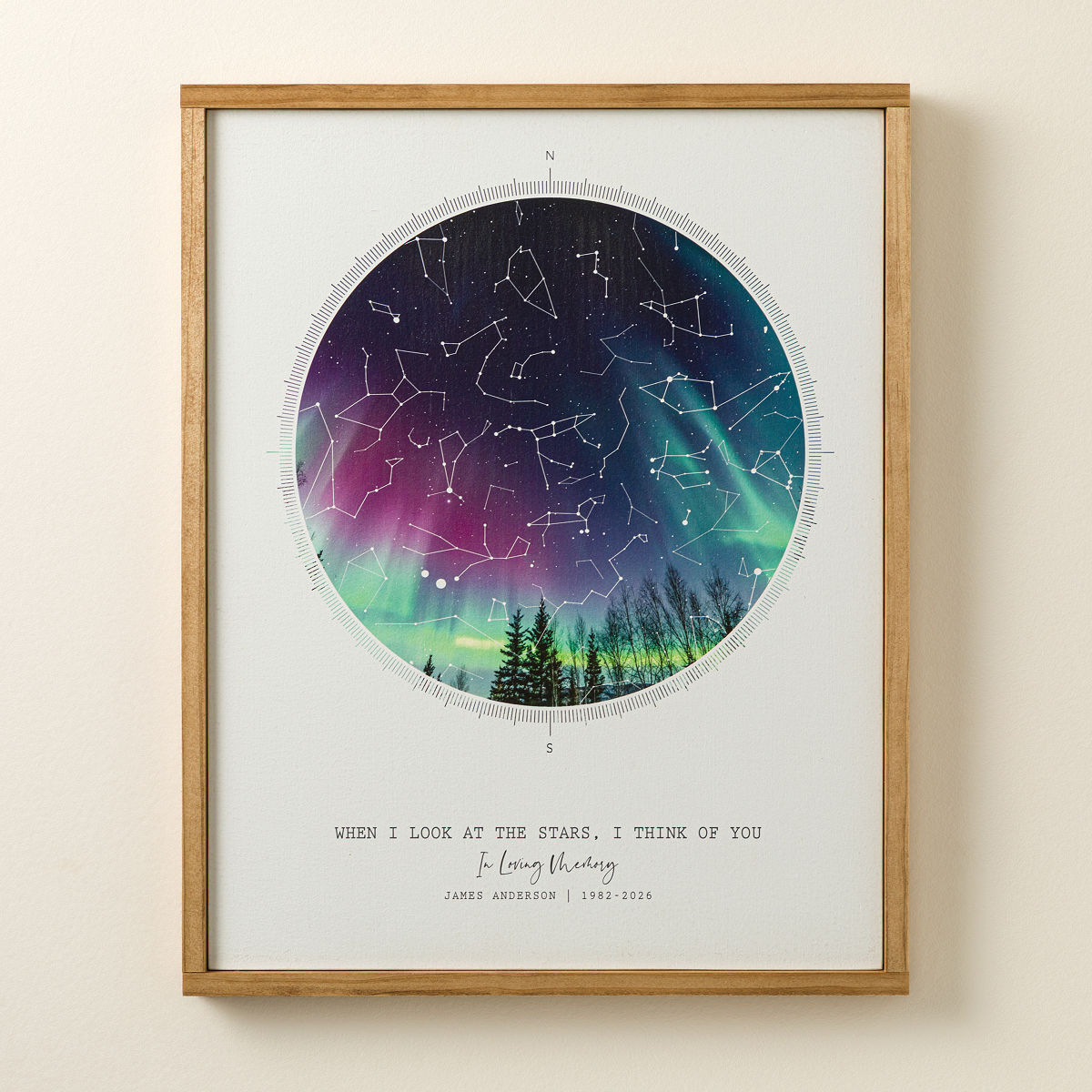 Personalized Memorial Star Map - 11 X 14