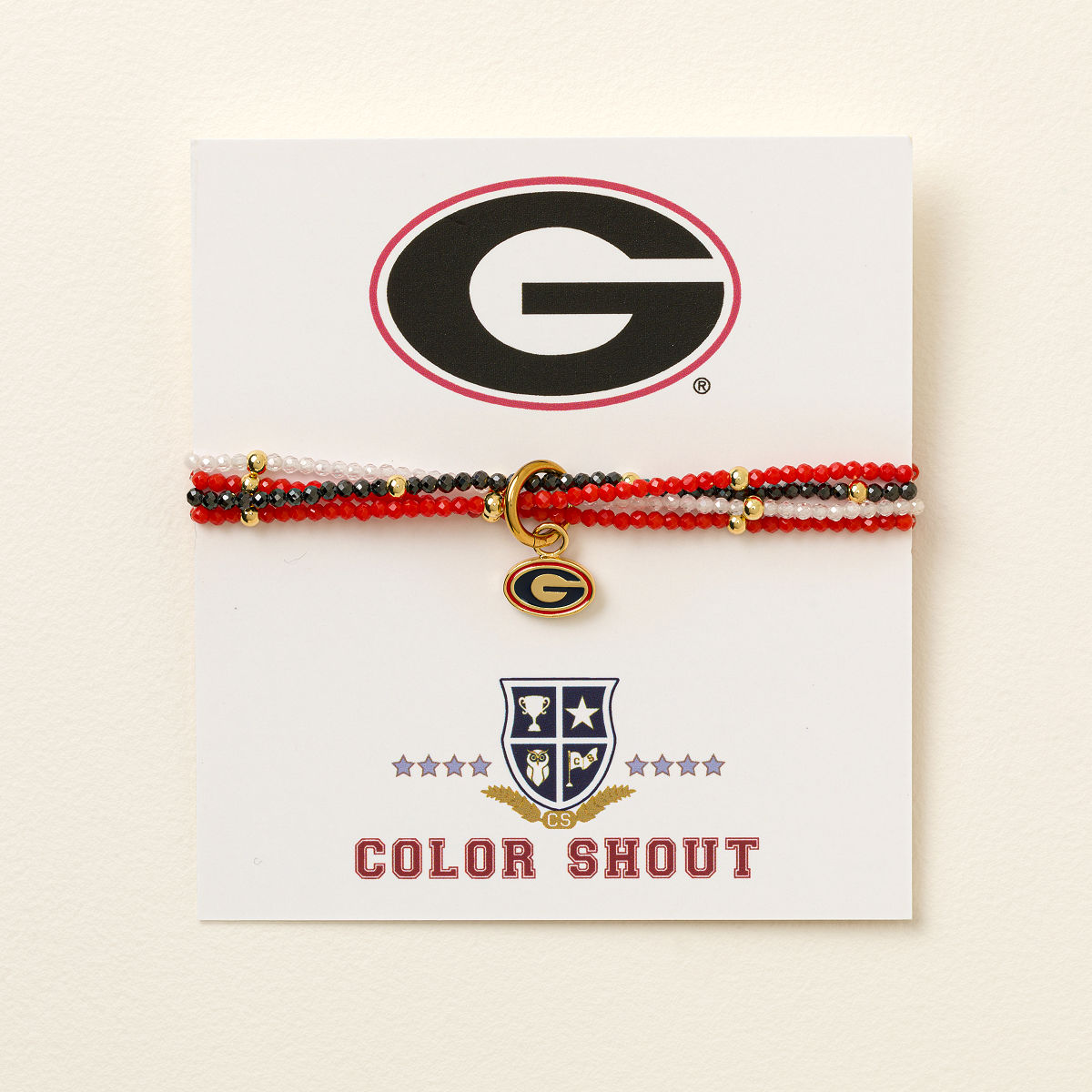 College Logo Beaded Bracelet - University of Georgia