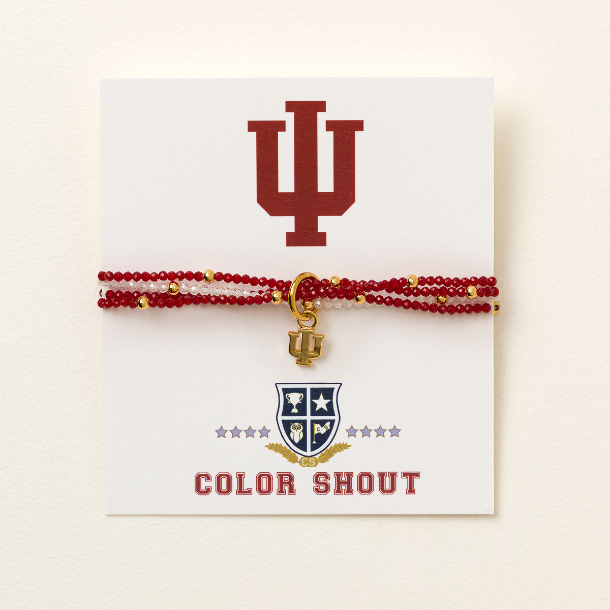 College Logo Beaded Bracelet - Indiana University