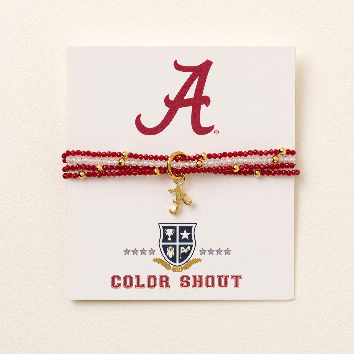 College Logo Beaded Bracelet - University of Alabama