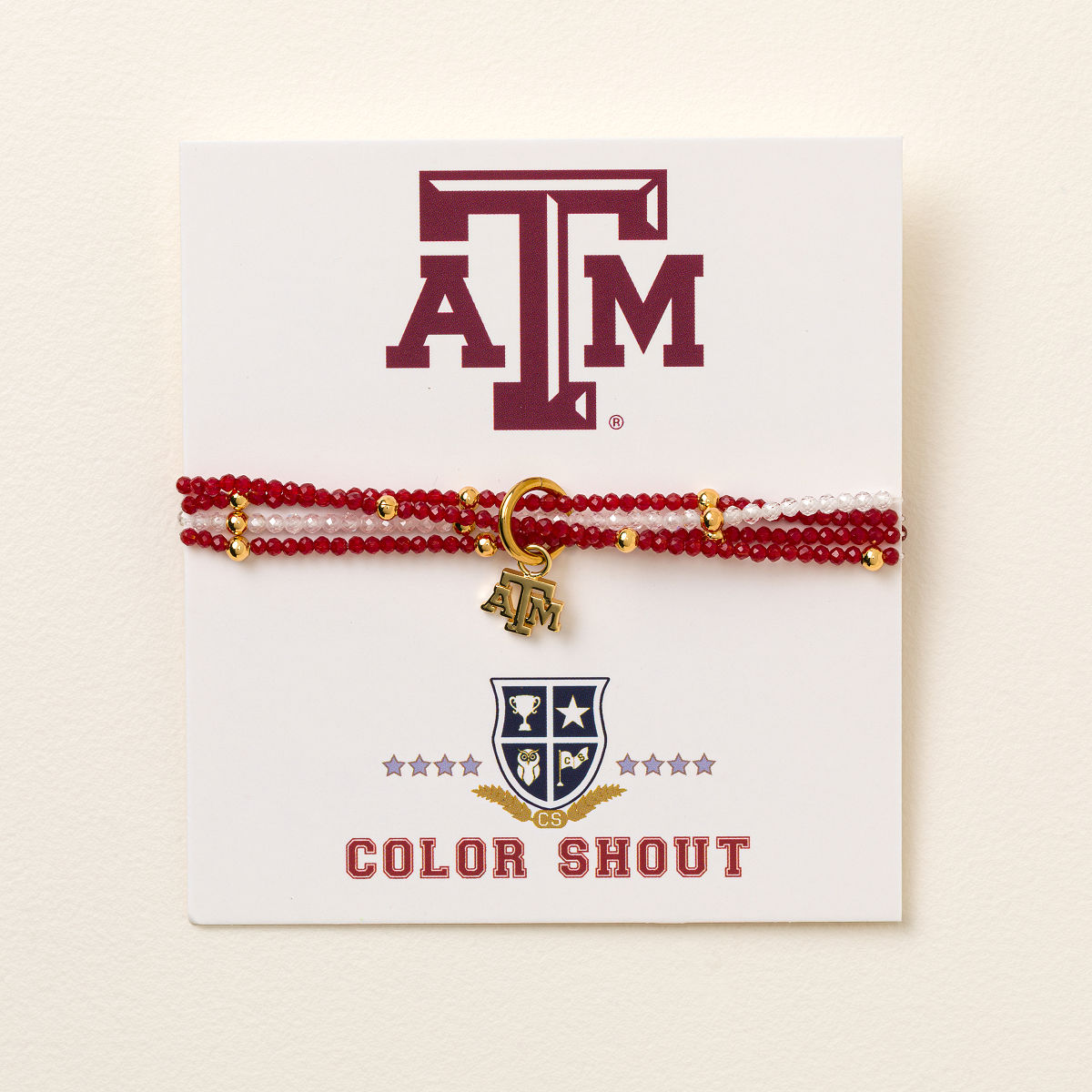 College Logo Beaded Bracelet - Texas A&M