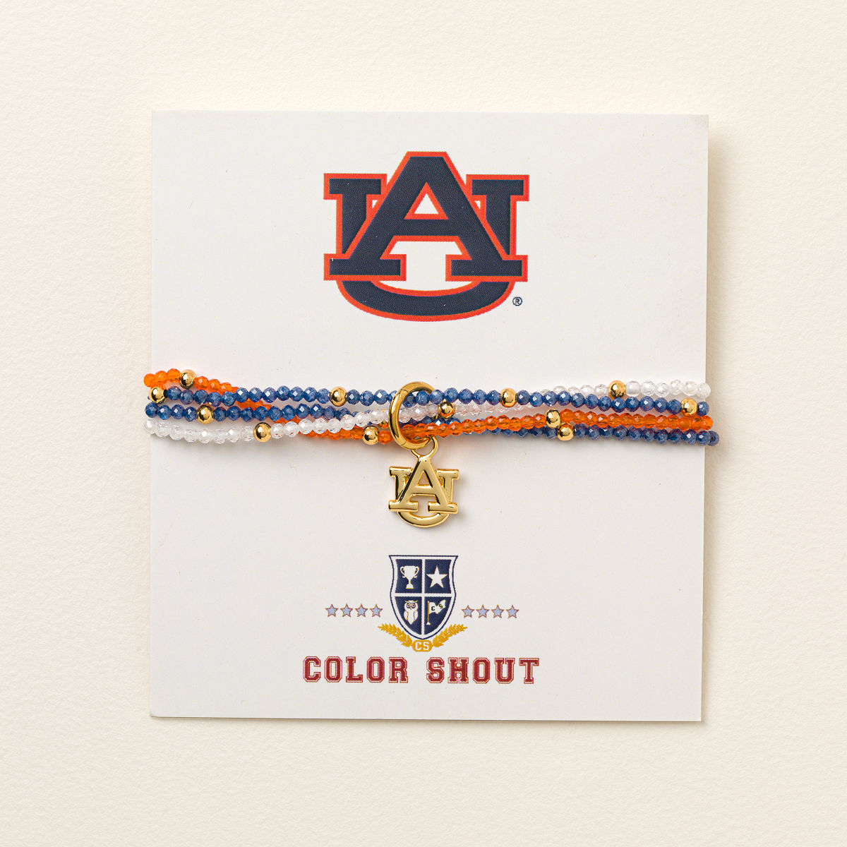 College Logo Beaded Bracelet - Auburn University