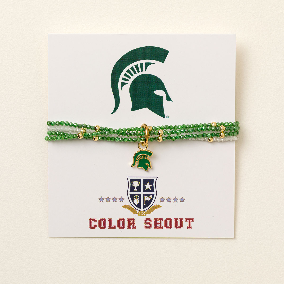 College Logo Beaded Bracelet - Michigan State University