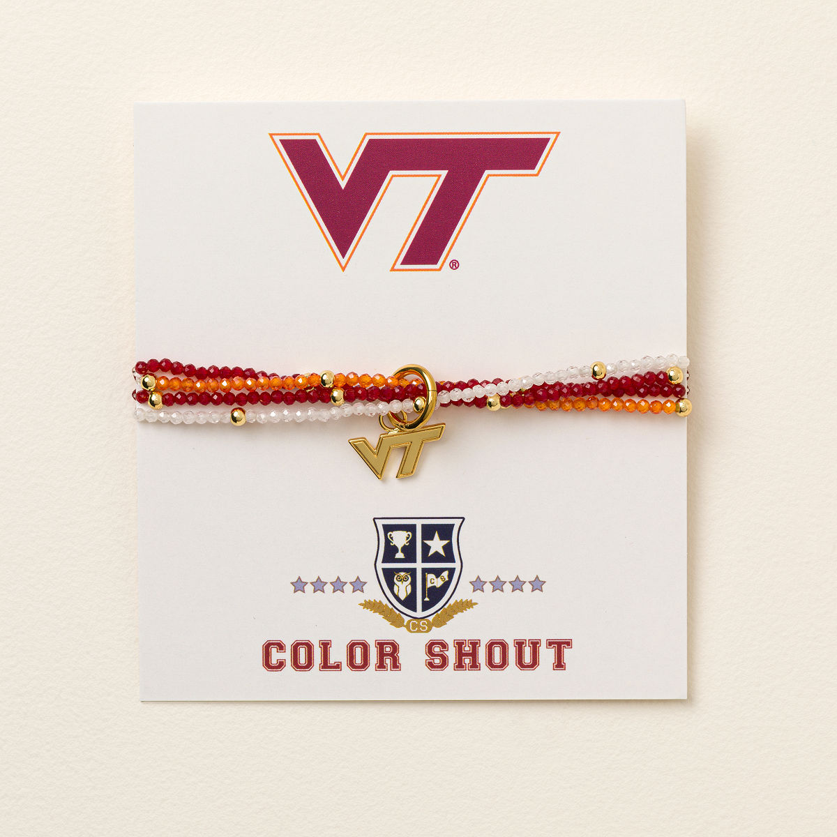 College Logo Beaded Bracelet - Virgina Tech