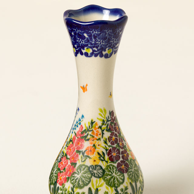 Polish Painted Floral Bud Vase