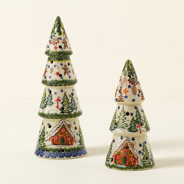 Polish Painted Christmas Tree Luminary