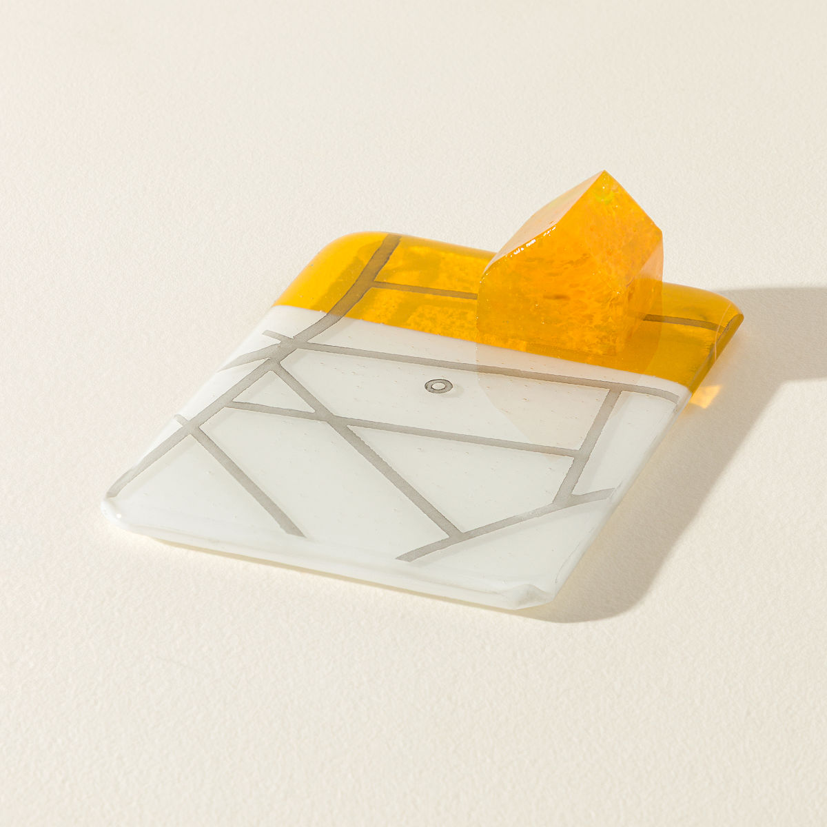 Where We Landed Personalized Glass Sculpture - Yellow