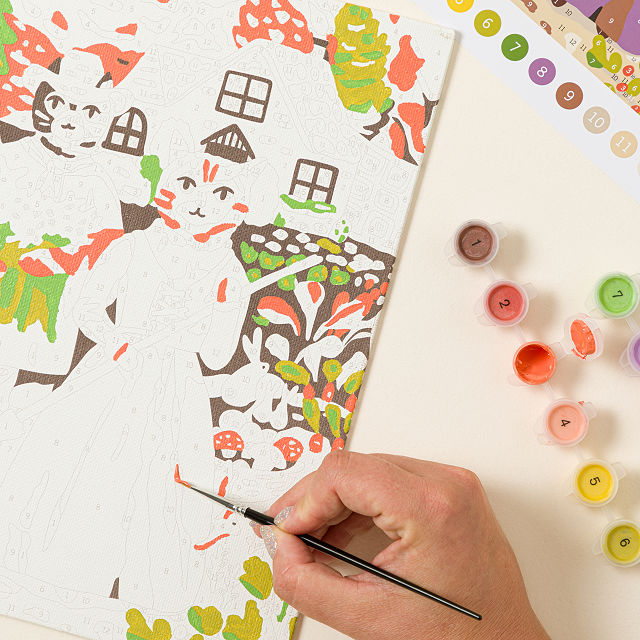 Cottage Cat Paint by Number Kit