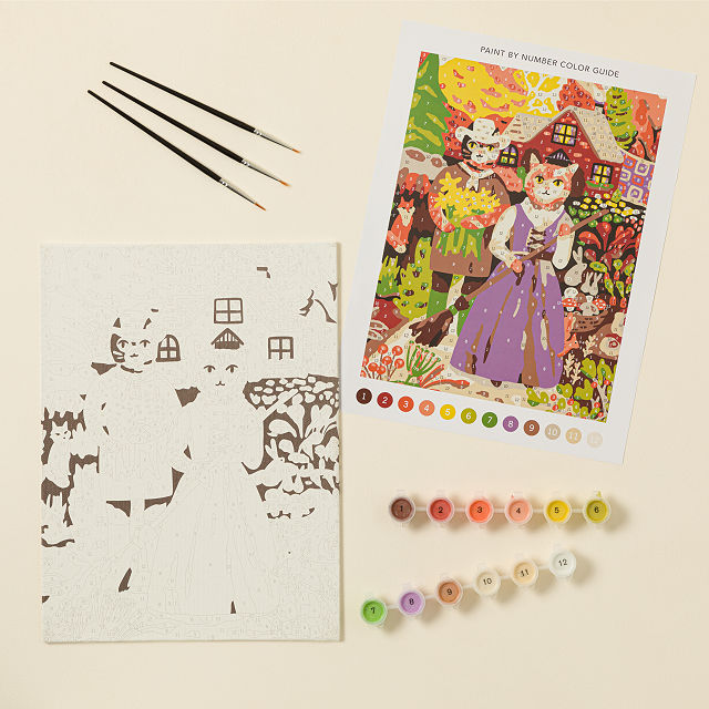 Cottage Cat Paint by Number Kit