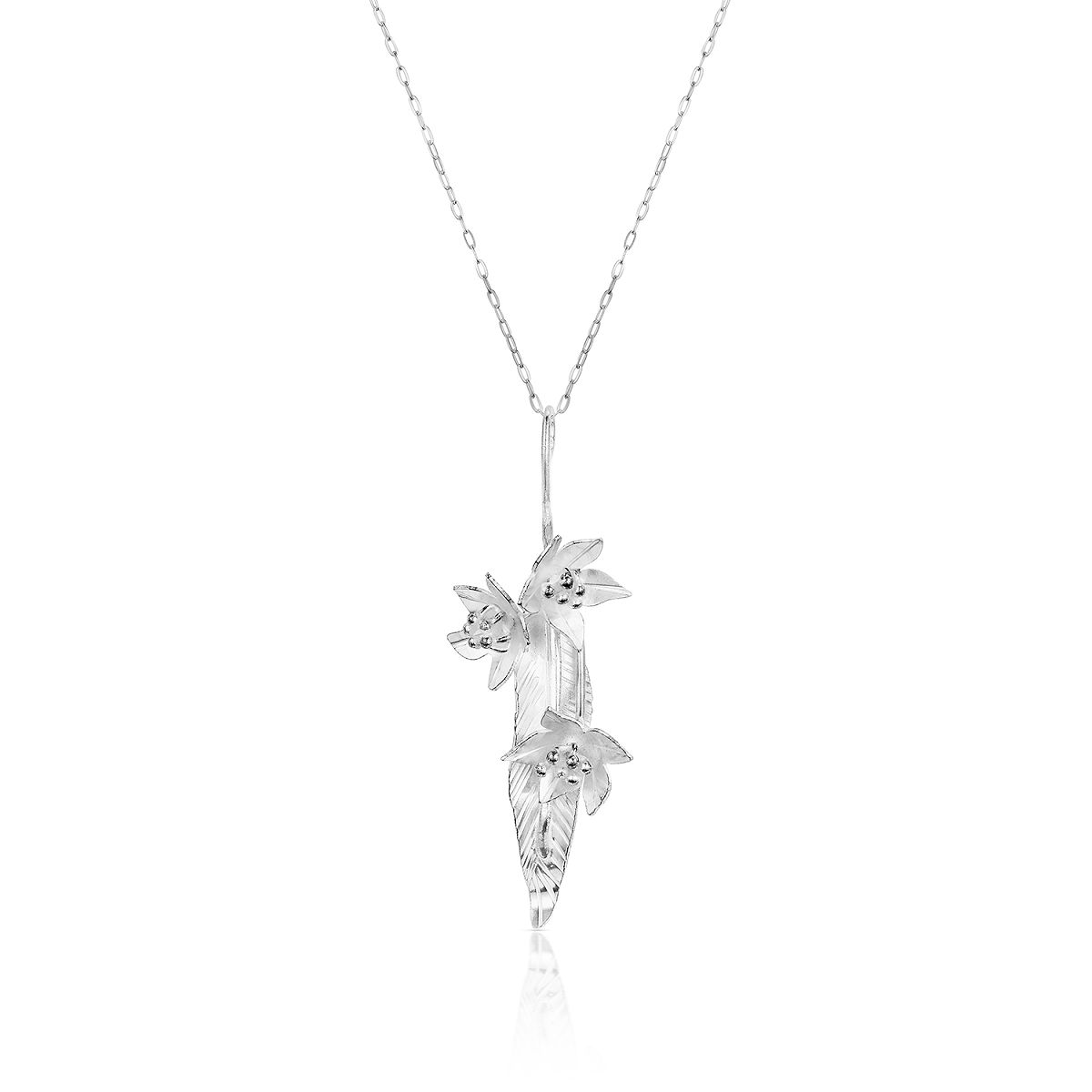 Sterling Silver State Flower Jewelry - Florida Orange Blossom Pendant