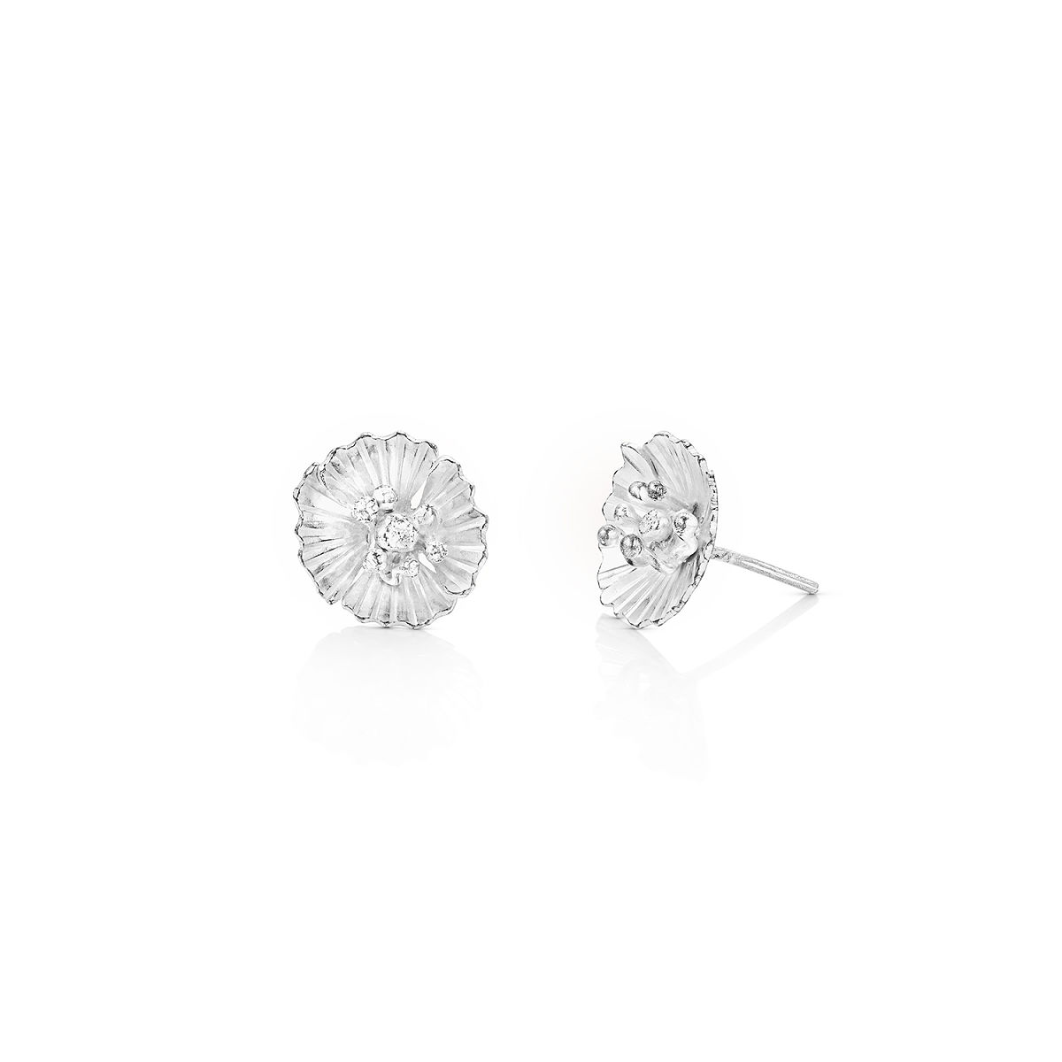 Sterling Silver State Flower Jewelry - California Golden Poppy Stud Earrings