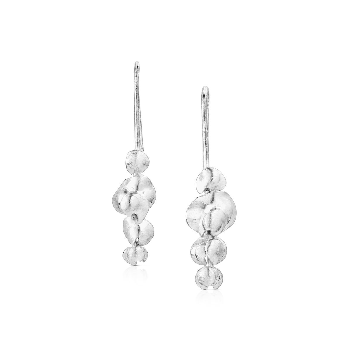 Sterling Silver State Flower Jewelry - Texas Bluebonnet Long Drop Earrings