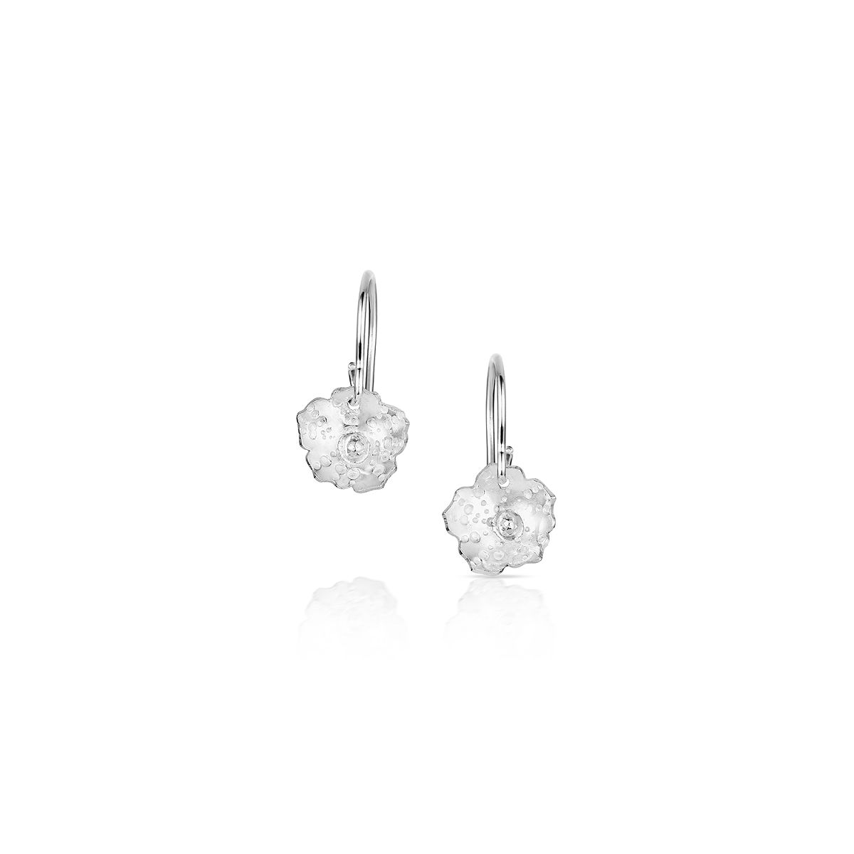 Sterling Silver State Flower Jewelry - Connecticut Mountain Laurel Dangle Earrings
