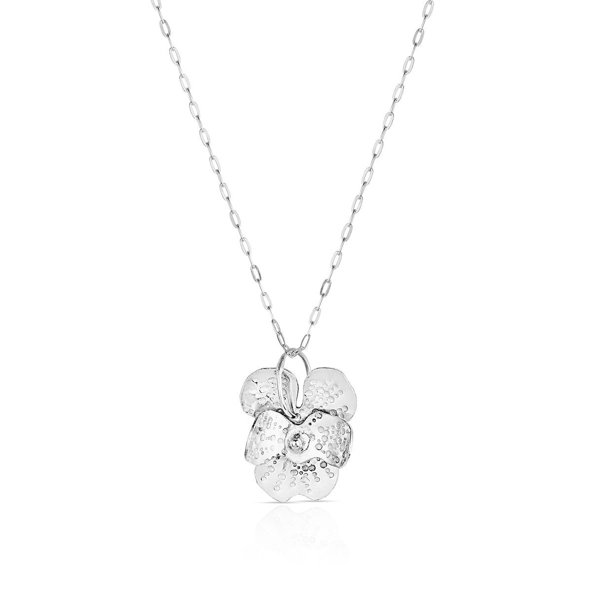 Sterling Silver State Flower Jewelry - Rhode Island Violet Pendant