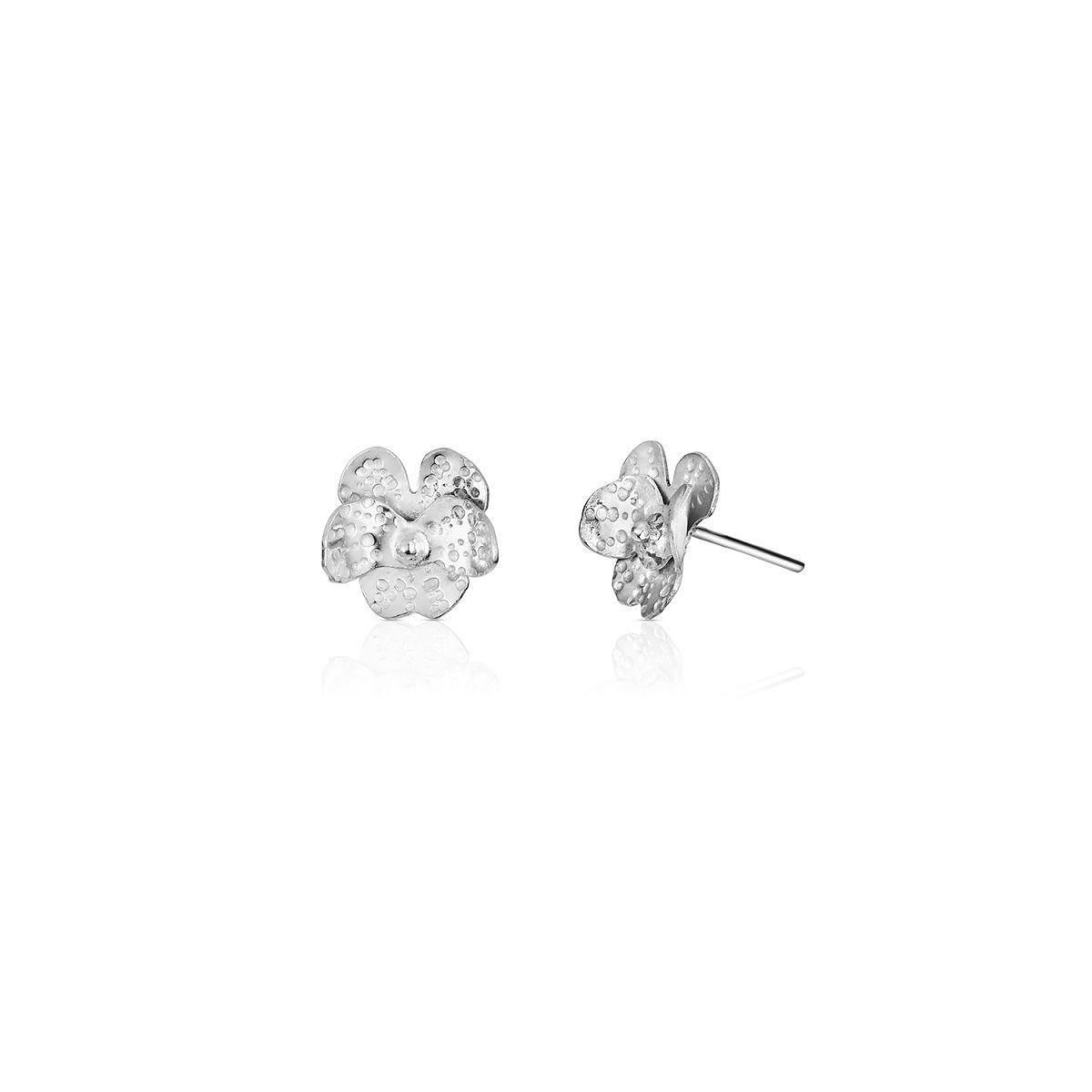 Sterling Silver State Flower Jewelry - Rhode Island Violet Stud Earrings