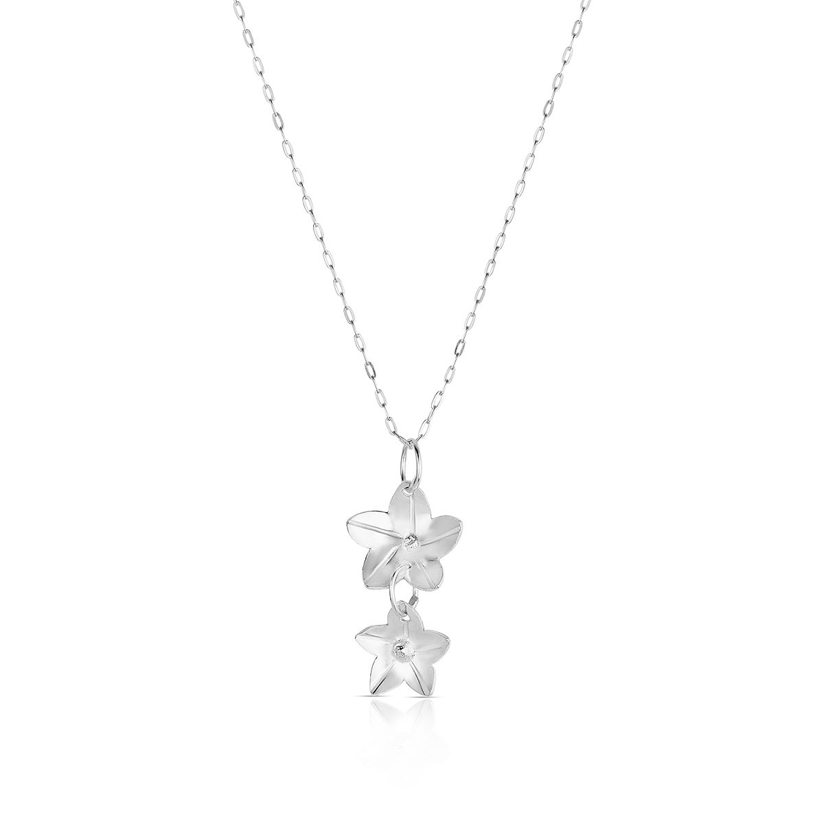 Sterling Silver State Flower Jewelry - Massachusetts Mayflower Pendant