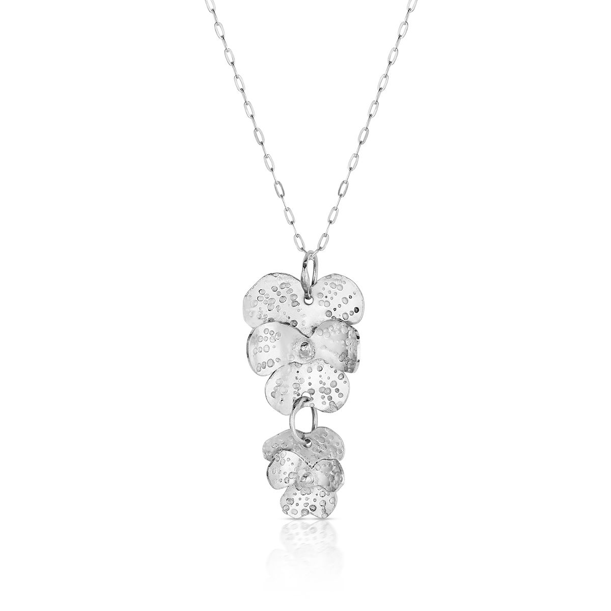 Sterling Silver State Flower Jewelry - New Jersey Violet Pendant