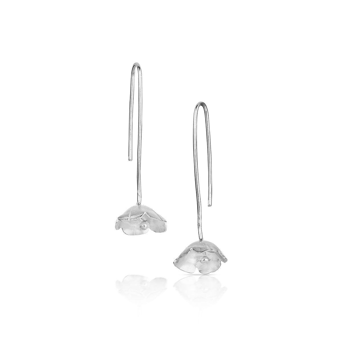Sterling Silver State Flower Jewelry - South Carolina Yellow Jessamine Drop Earrings