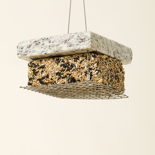 Stone Double Decker Bird Feeder
