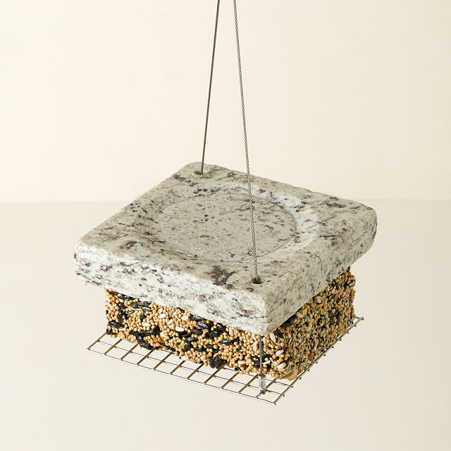 Stone Double Decker Bird Feeder