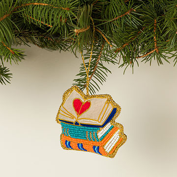 Book Lovers Beaded Ornament