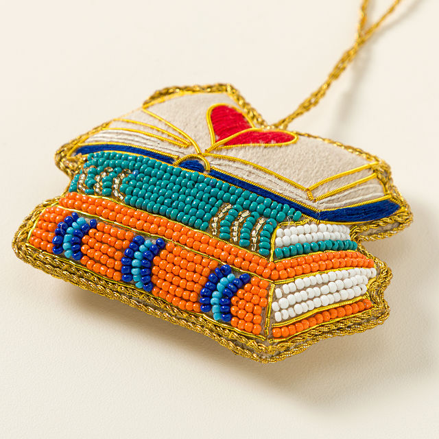 Book Lovers Beaded Ornament