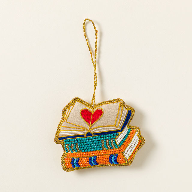Book Lovers Beaded Ornament