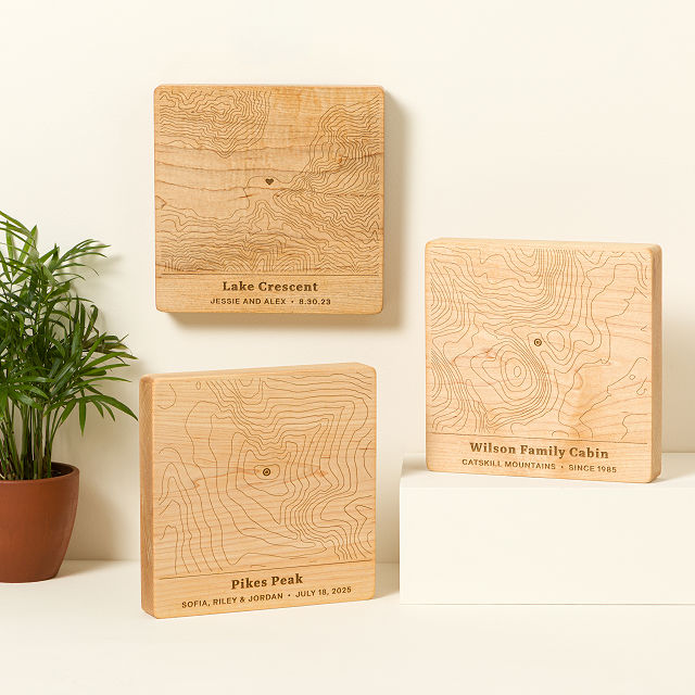 Mapped Memories Personalized Topography Wood Art