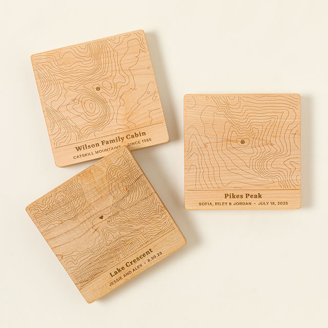 Mapped Memories Personalized Topography Wood Art