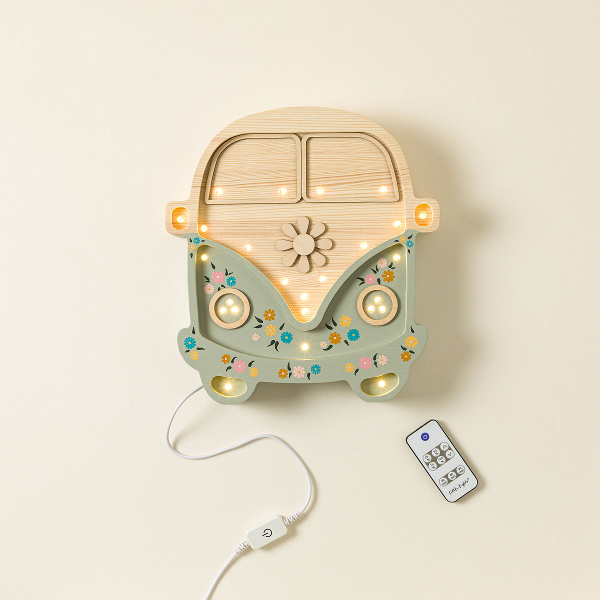 Hand-Painted Adventure Vehicle Lamp - Floral Camper Van