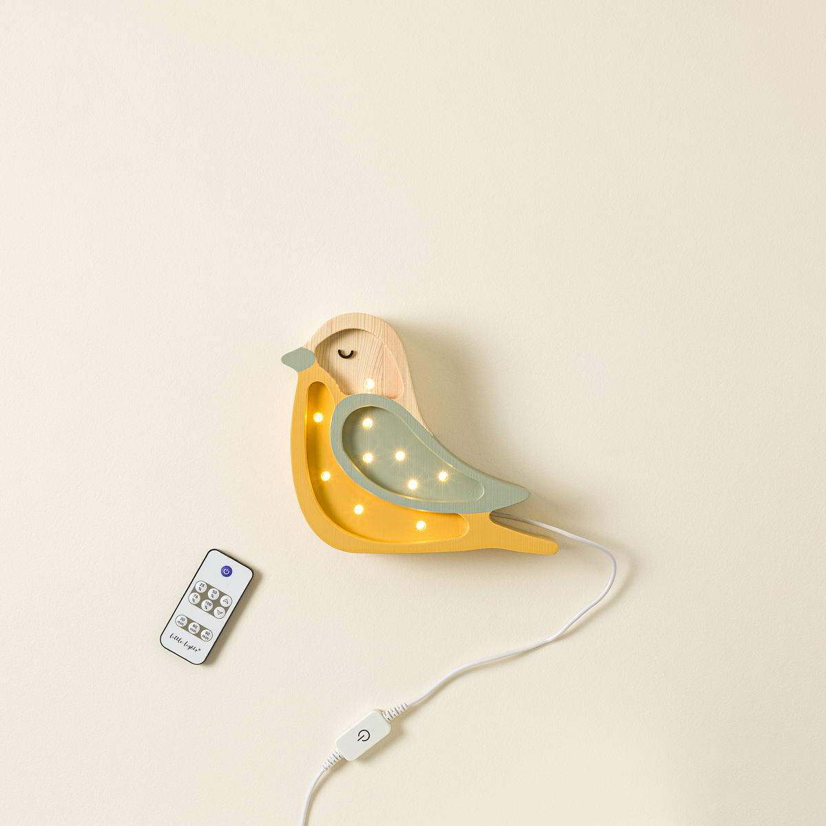 Hand-Painted Whimsical Animal Lamps - Mini Yellow Bird