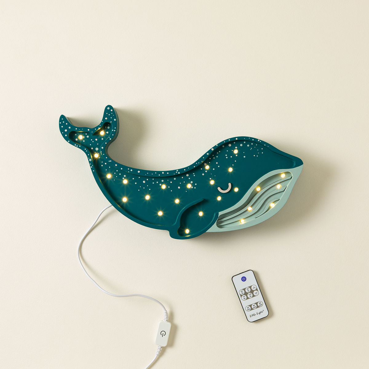 Hand-Painted Whimsical Animal Lamps - Blue Whale