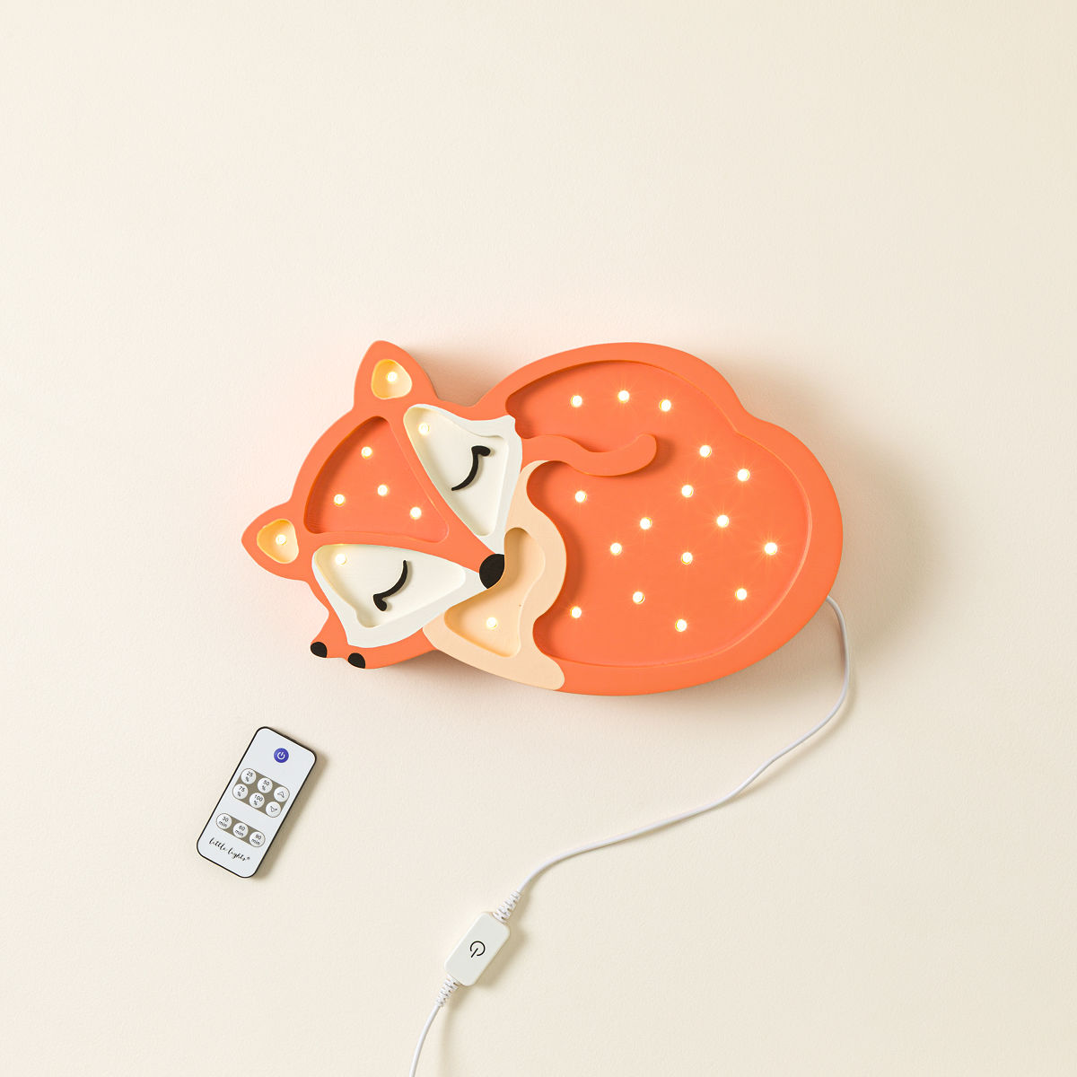 Hand-Painted Whimsical Animal Lamps - Sleeping Fox