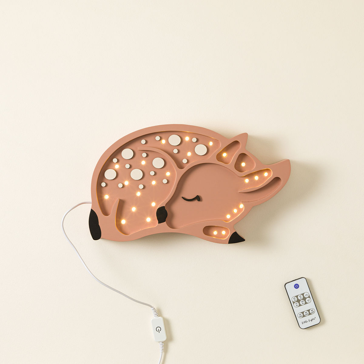 Hand-Painted Whimsical Animal Lamps - Sleeping Fawn