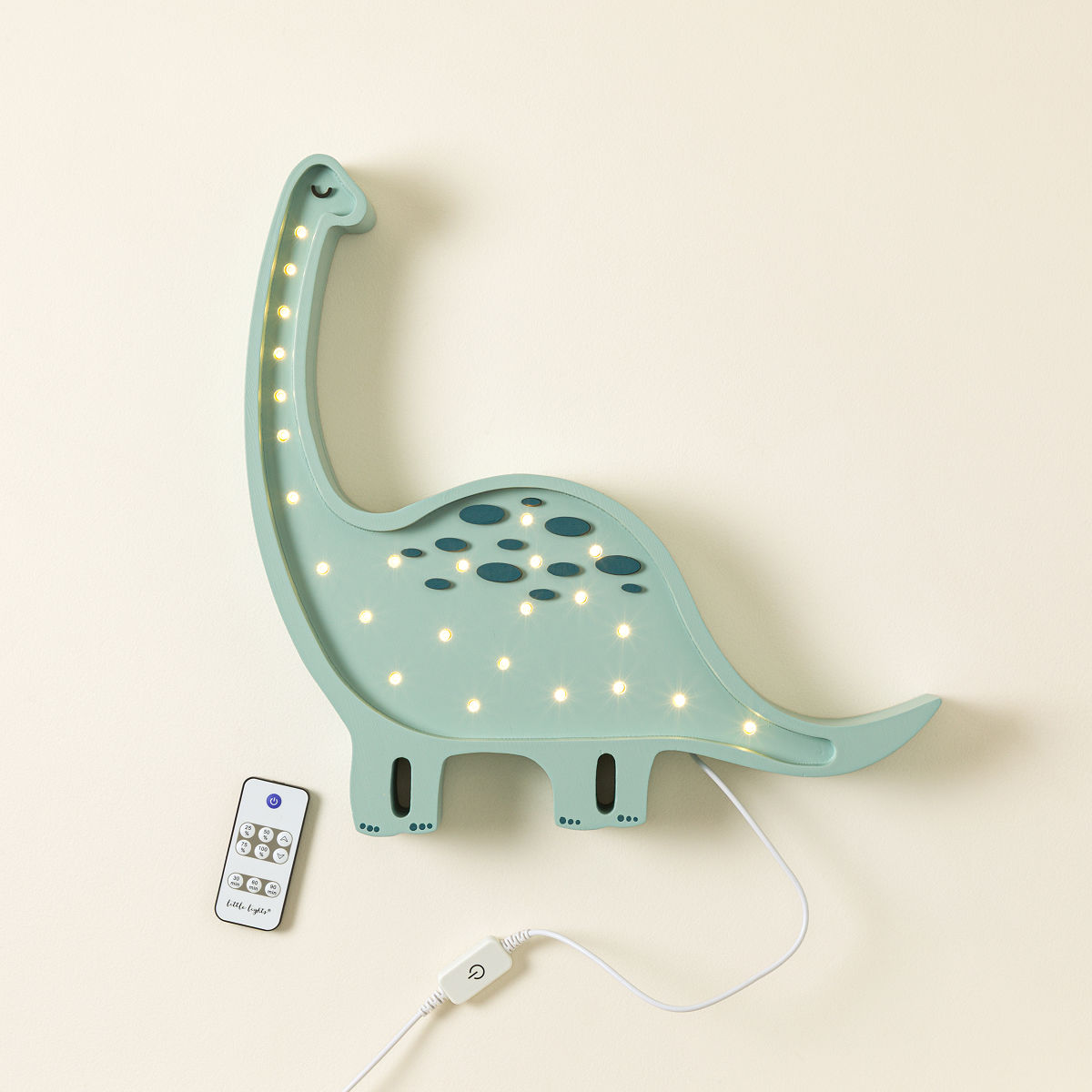 Hand-Painted Dino Lamps - Blue Brontosaurus