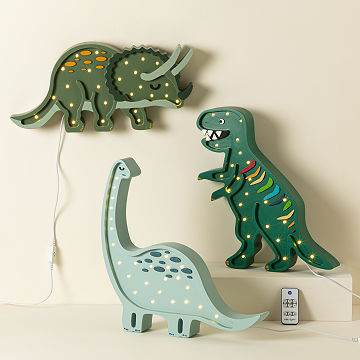 Hand-Painted Dino Lamps