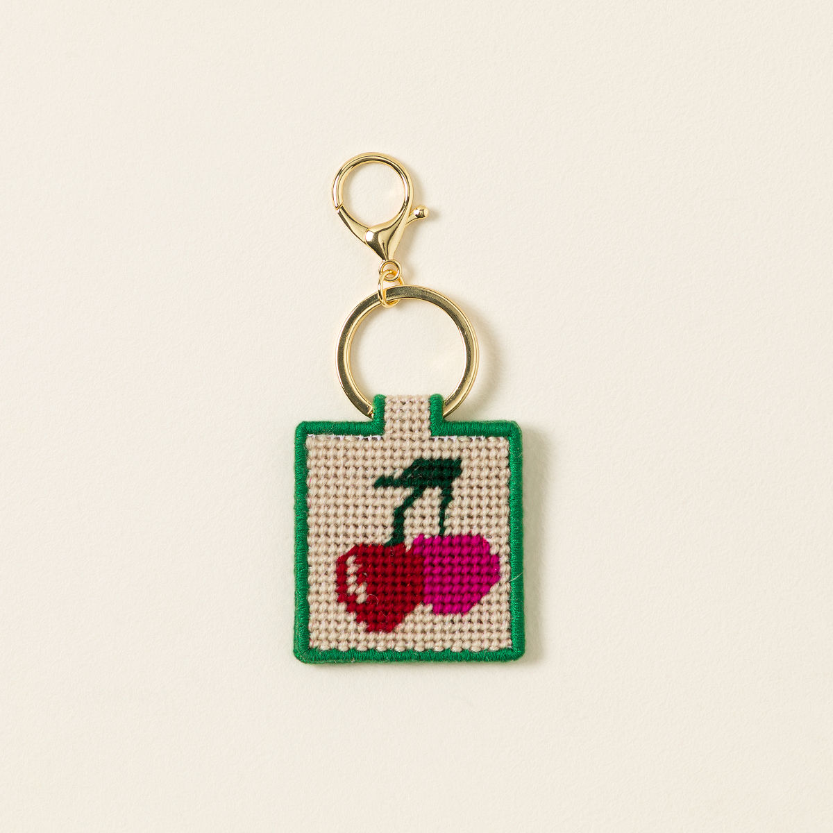 Beginners Needlepoint Keychain Kit - Sweet as Cherry Pie