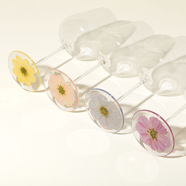 Forever Flower Wine Glasses - Set of 4