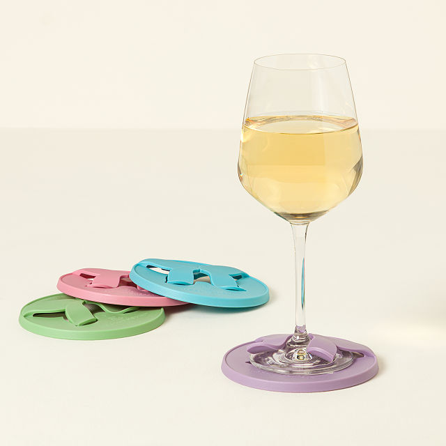 No Spill Wine Glass Coasters - Set of 4