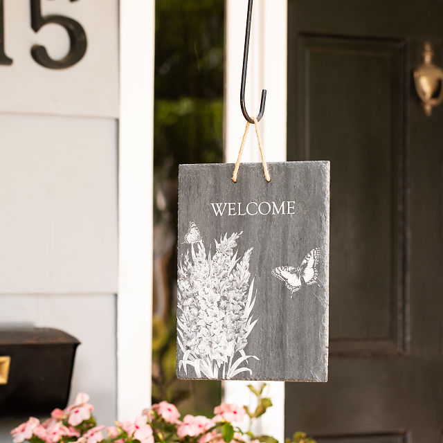 Garden Greeting Personalized Slate Sign