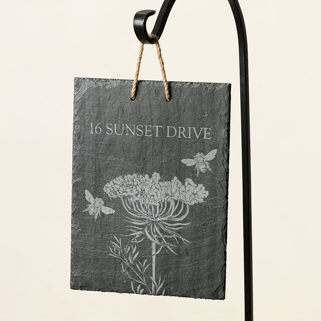 Garden Greeting Personalized Slate Sign