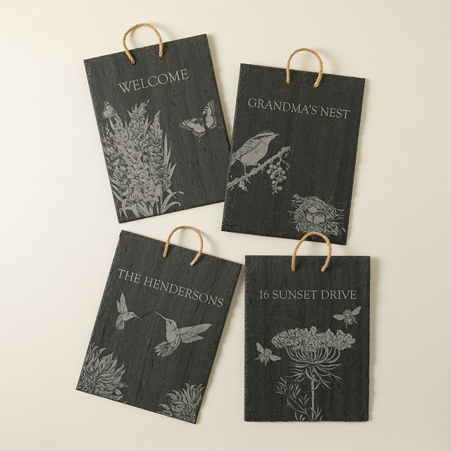 Garden Greeting Personalized Slate Sign