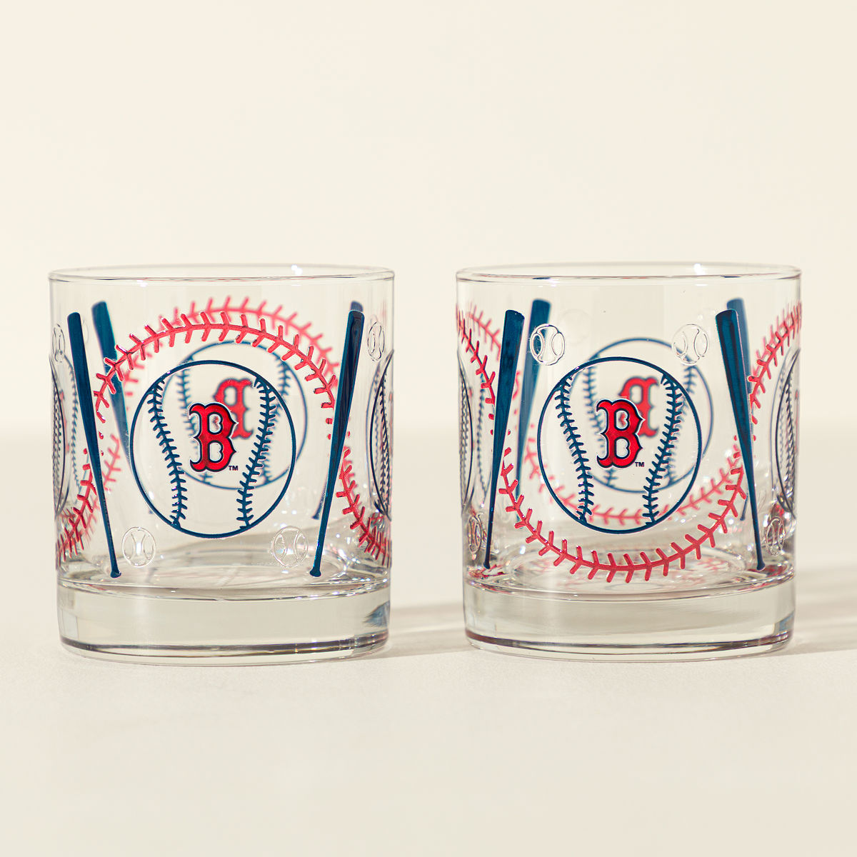 MLB Stitch Grip Glass - Set of 2 - Boston Red Sox